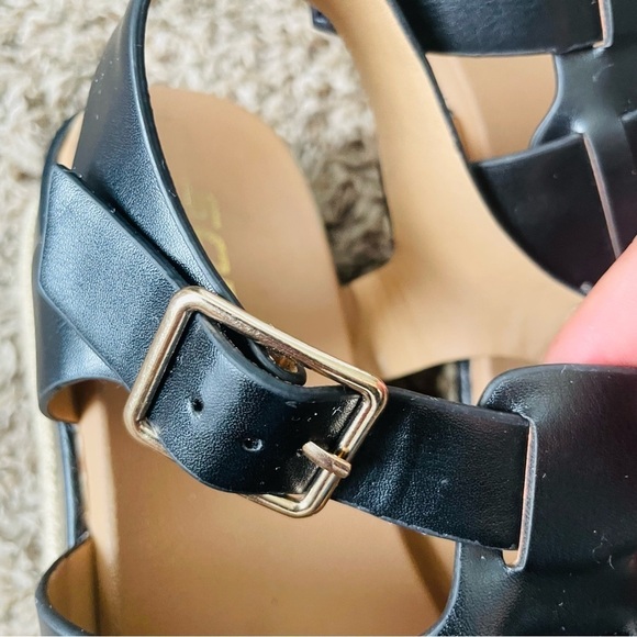 Soda woman’s espadrille platform sandal size 8 black tan casual strappy feminine - Picture 6 of 9